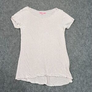 100%‎ Lino Italian Linen Heathered Beige Short Sleeve Tunic Top Women's One Size